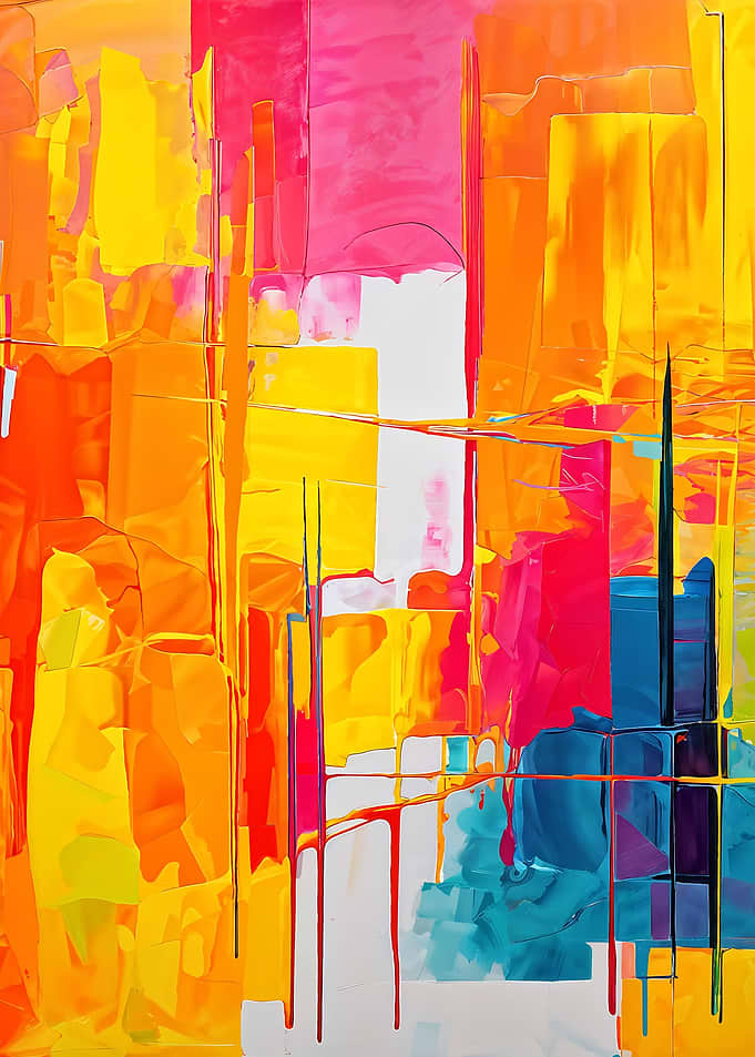 Abstract Colorful Geometric Painting