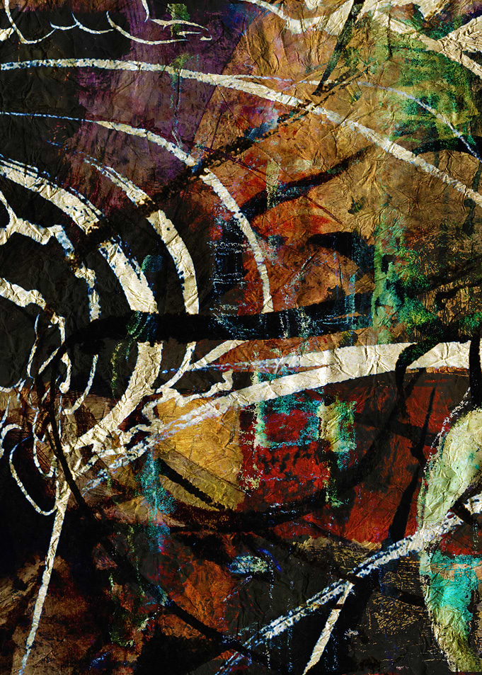 A scratch on the Wall Abstract Painting with Lines and Colors