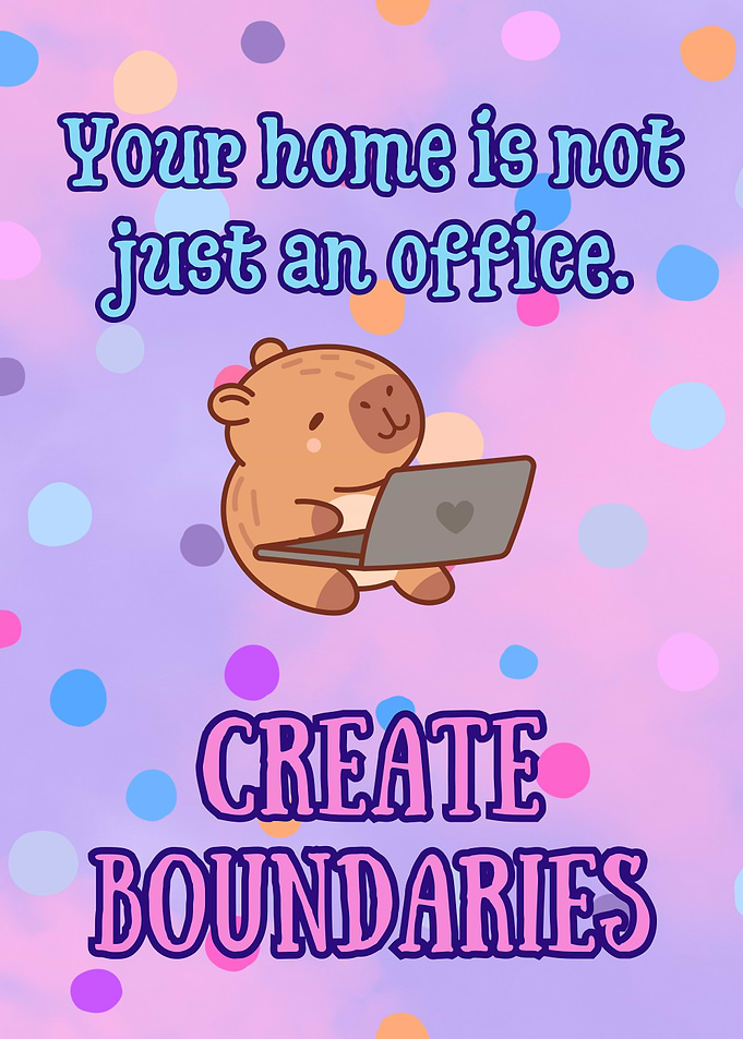 Home Office Boundaries Cute Cartoon