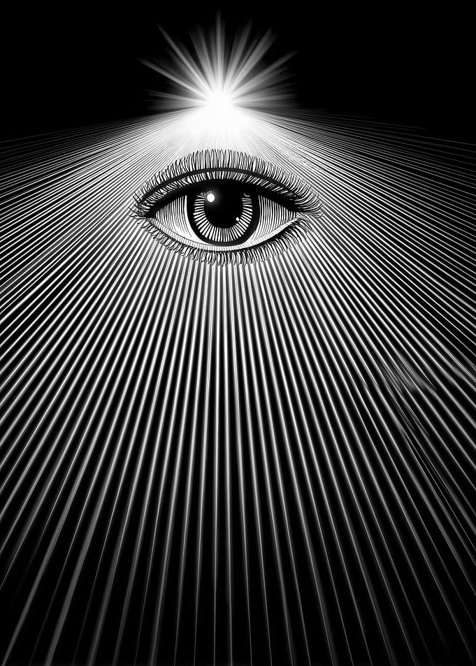 All-Seeing Eye with Radiating Lines