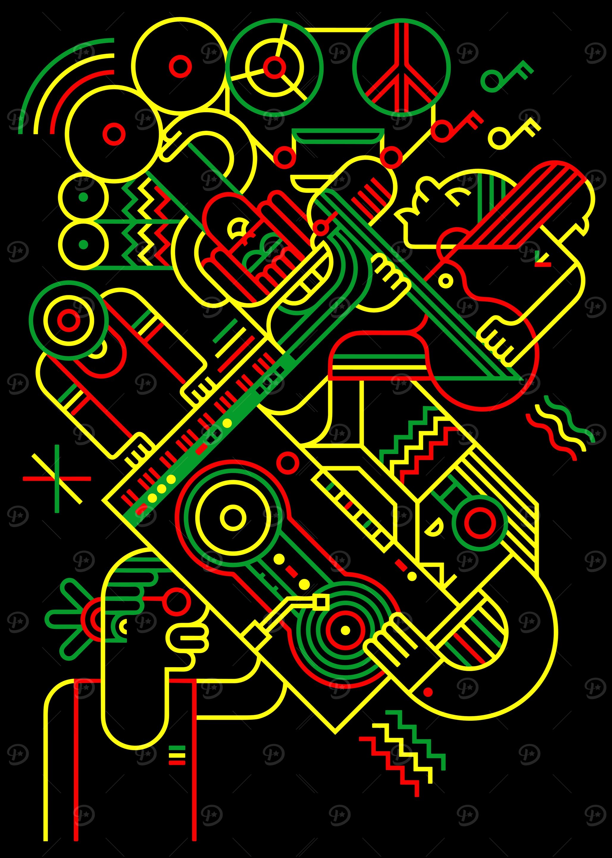 Rasta Music Abstract