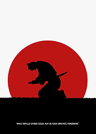 Samurai Silhouette with Red Sun