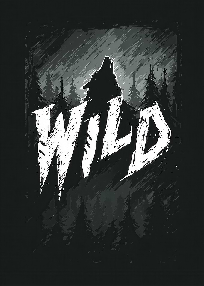 Wild Wolf Forest Illustration