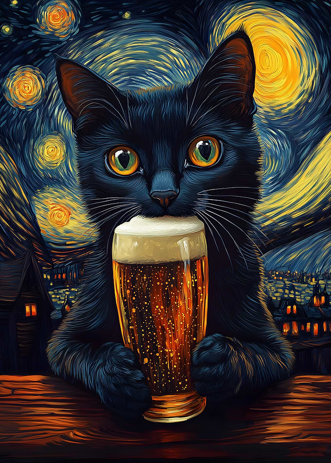 Black Cat Beer Starry Night