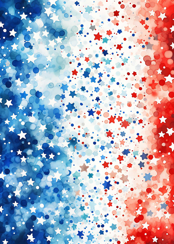 Red, White, and Blue Stars Patriotic Confetti