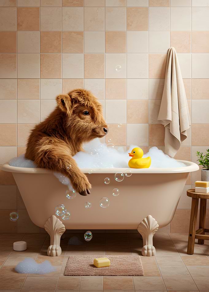 Cow in Bathtub