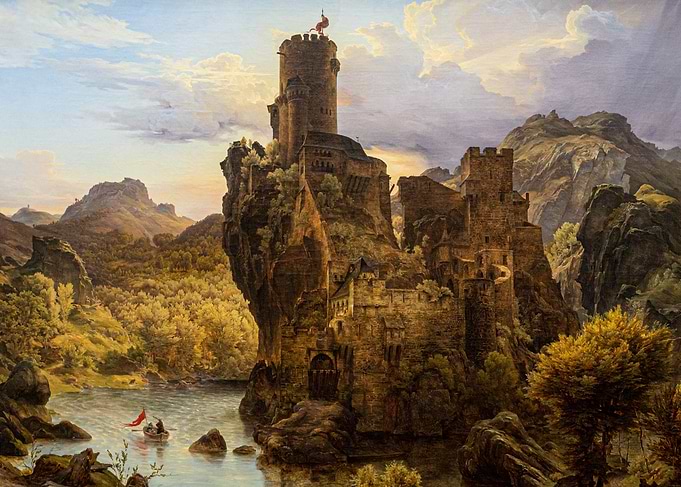 Medieval Castle on Rocky Outcrop Painting
