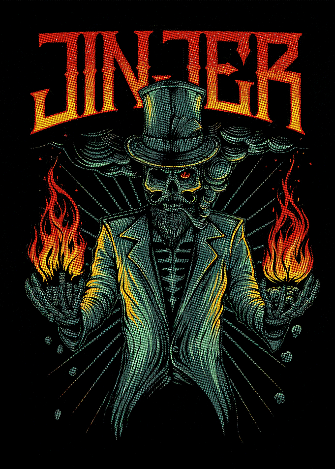 Jinter Skeleton Magician with Fire