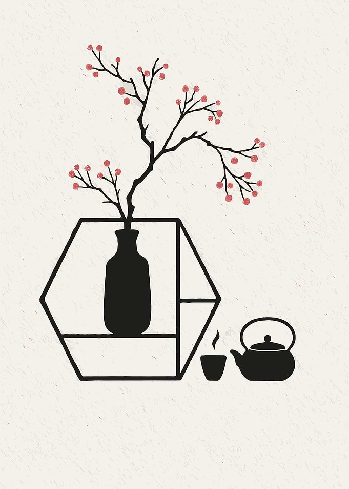 Minimalist Tea Ceremony Still Life