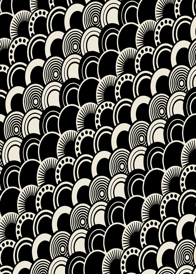 Black and Beige Circular Pattern