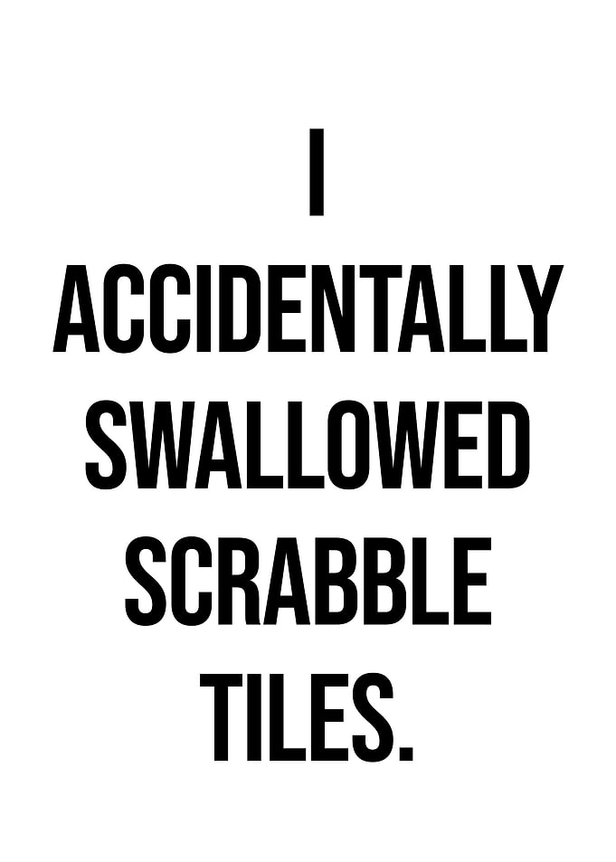 Swallowed Scrabble Tiles Text Art