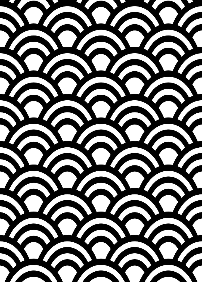 Black and White Wave Pattern