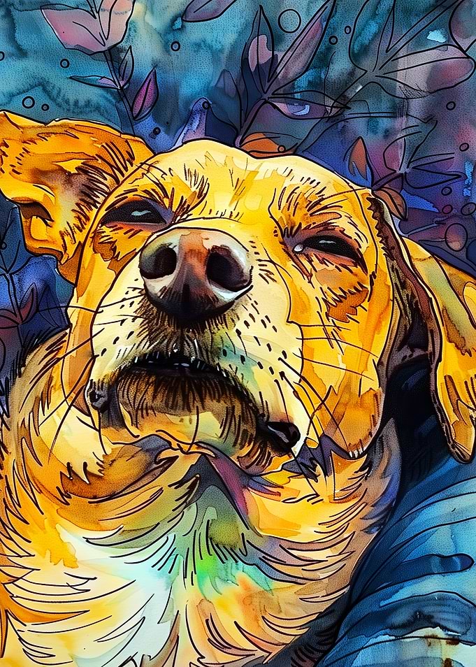 Watercolor Dog Portrait
