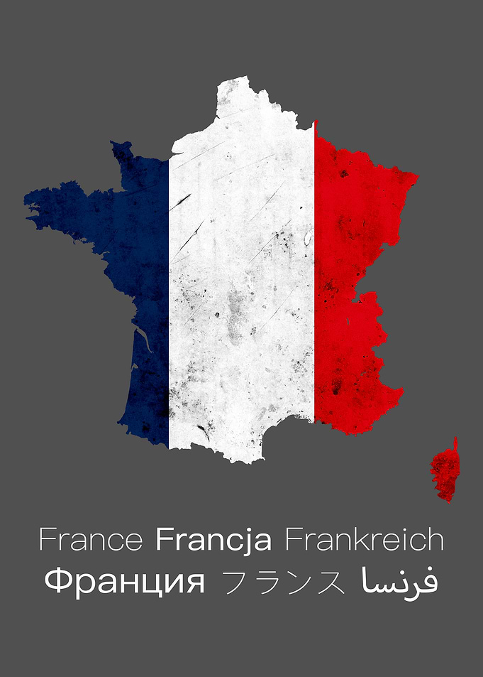 France Map Flag