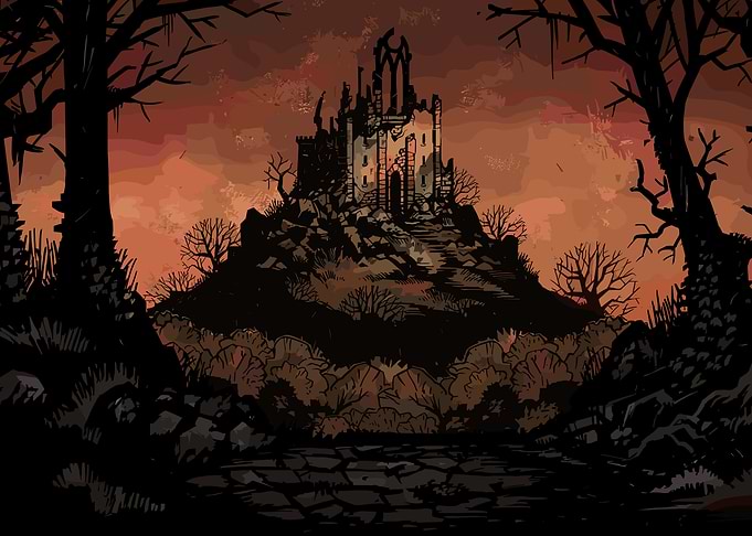 Dark Fantasy Castle on Hill