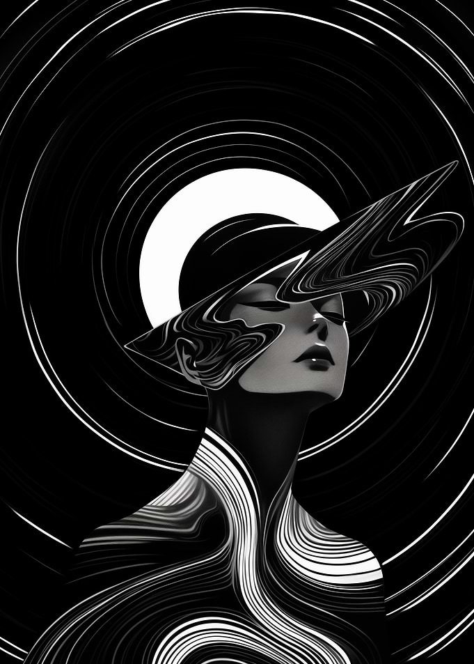 Monochrome Space Woman