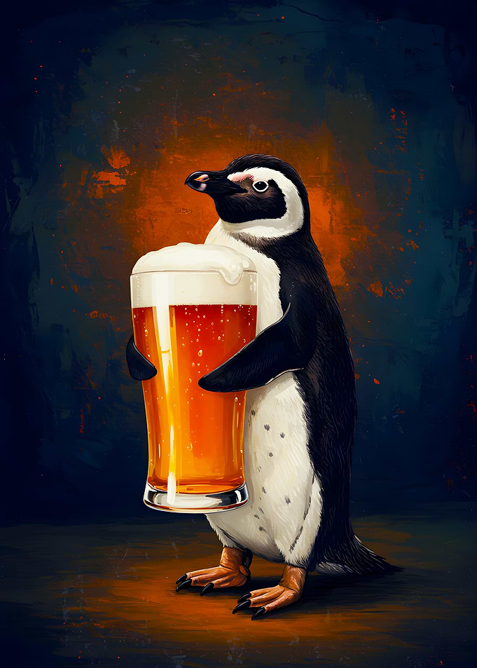 Penguin with Beer