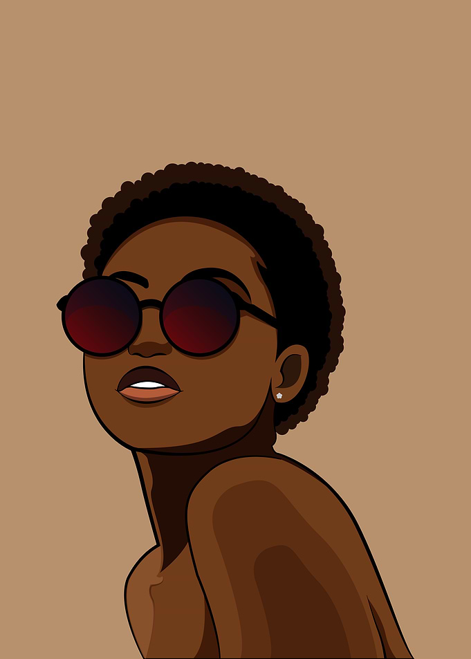 Stylish Woman with Sunglasses Illustration