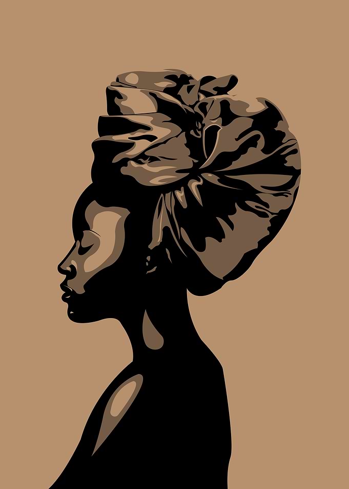 African Woman Portrait with Headwrap