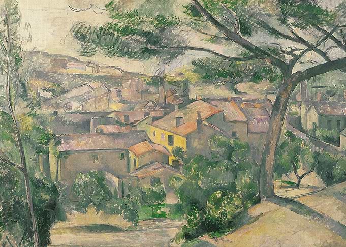 Cézanne's Landscape with Red Roofs