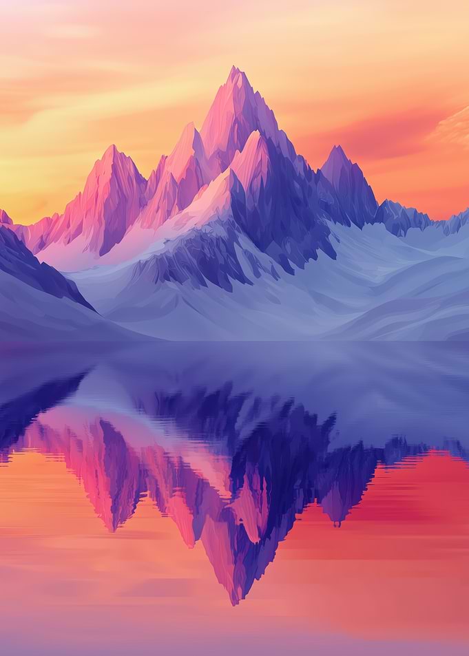 Mountain Reflection at Sunset
