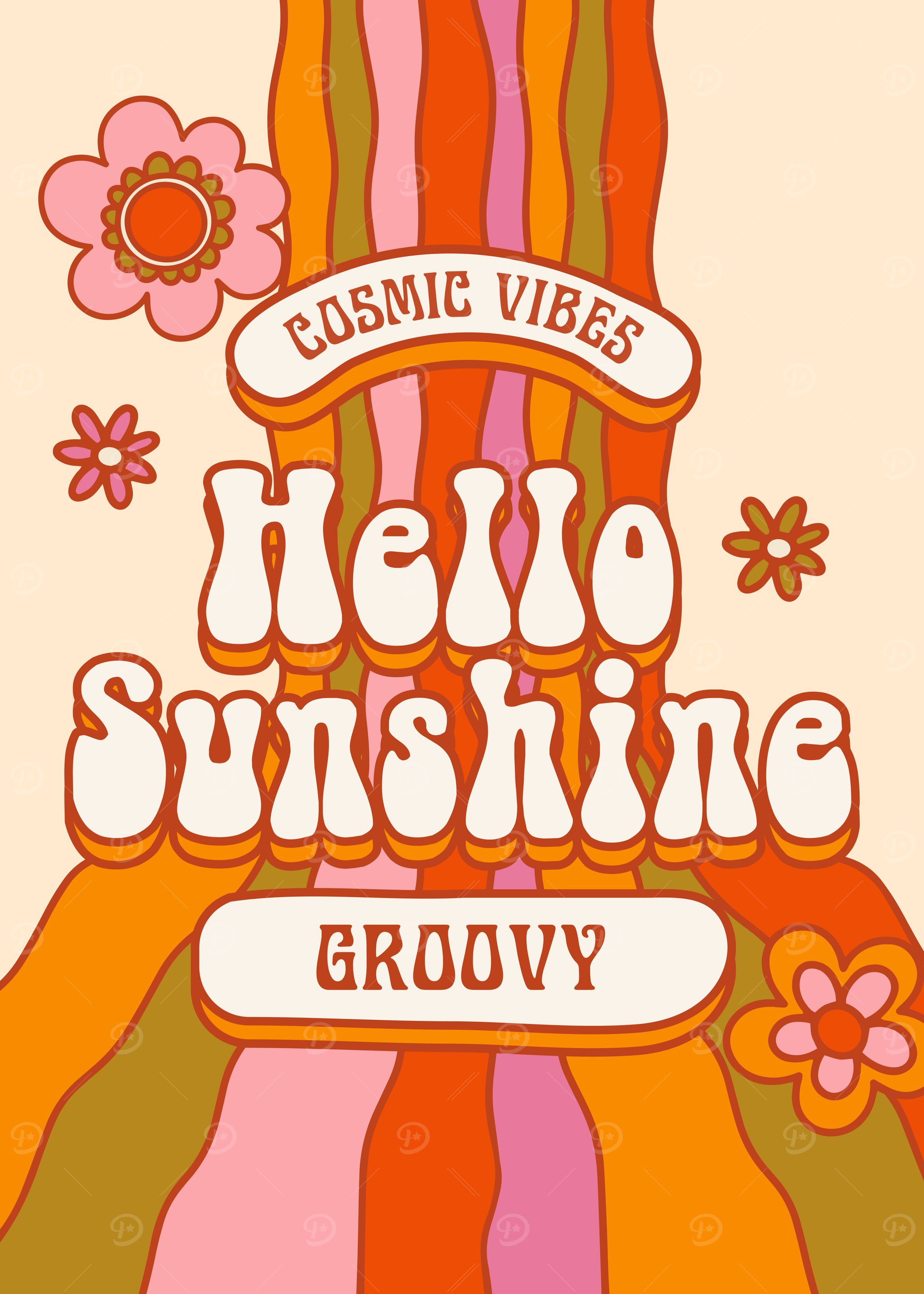 Hello Sunshine Groovy Cosmic Vibes, women game room