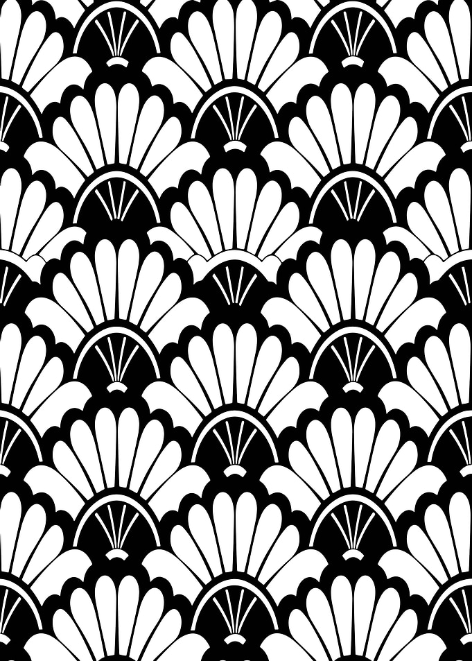 Black and White Fan Pattern
