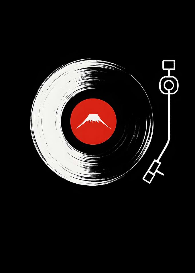 Mount Fuji Vinyl Record Art