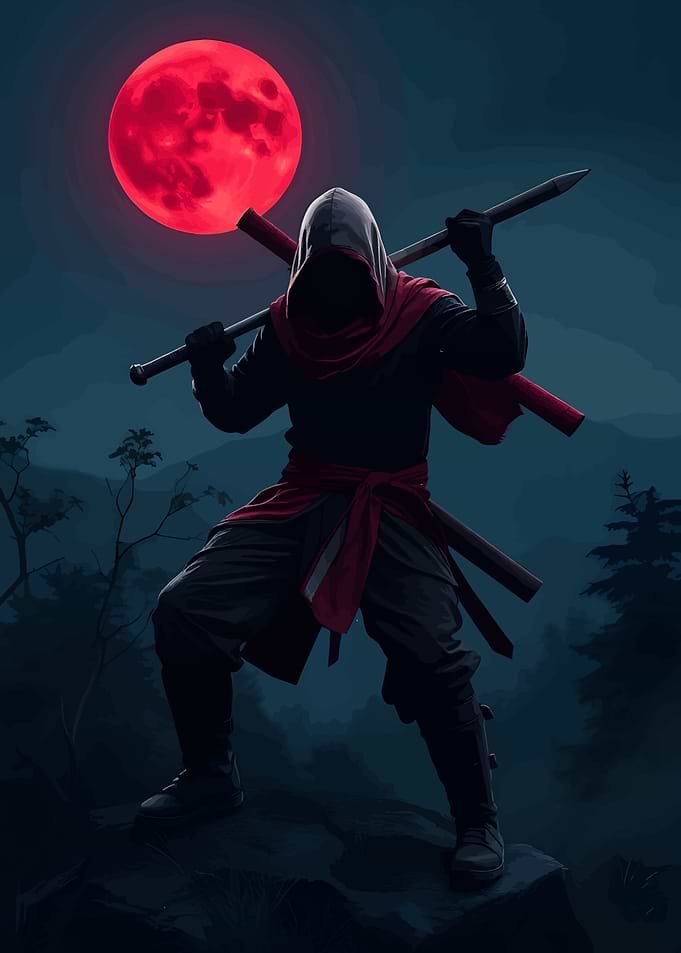 Ninja under the Red Moon