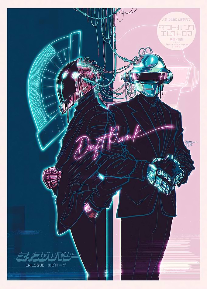 Daft Punk Neon Poster