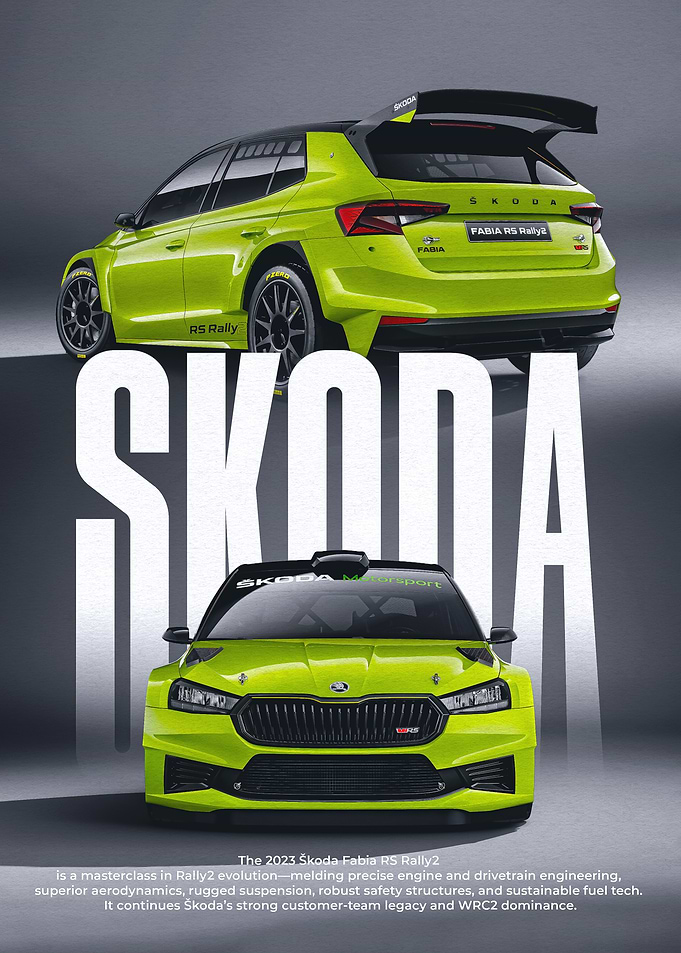 Skoda Fabia RS Rally2 Car Poster