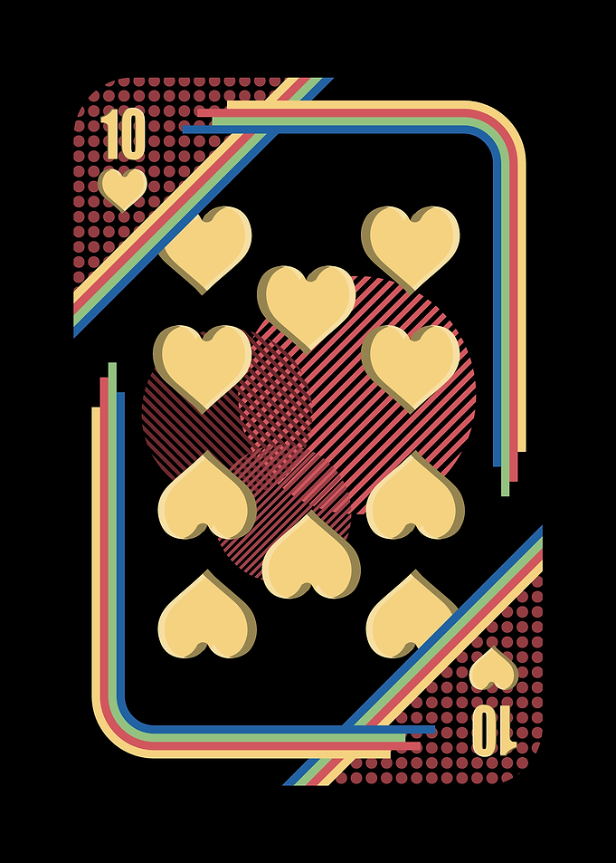 Retro Ten of Hearts