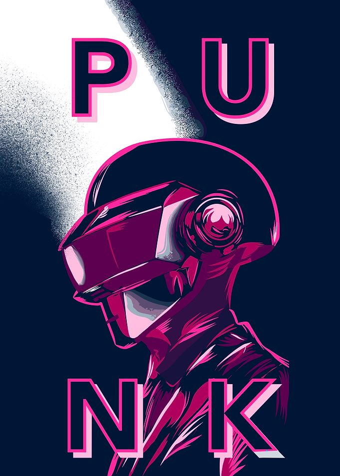 Daft Punk stylized portrait