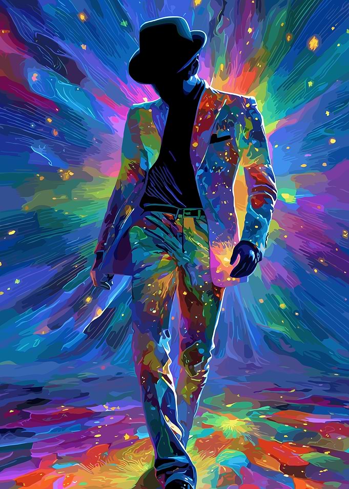 Colorful Man in Suit and Hat