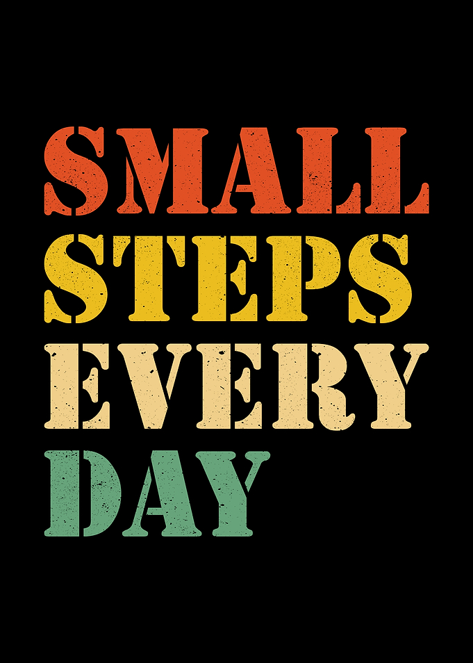 Small Steps Every Day Retro Text