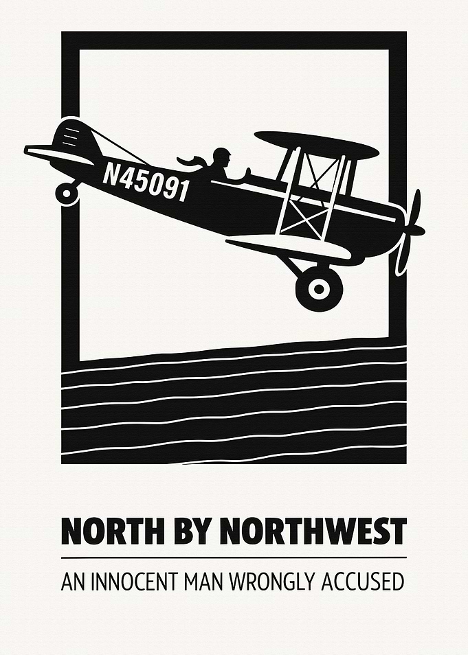 North by Northwest Airplane Poster