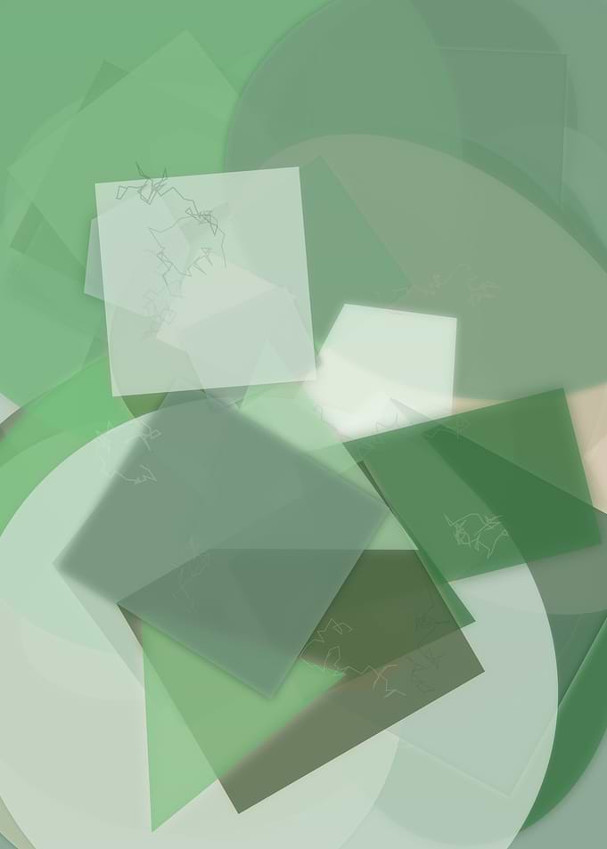 Abstract Green Geometric Shapes