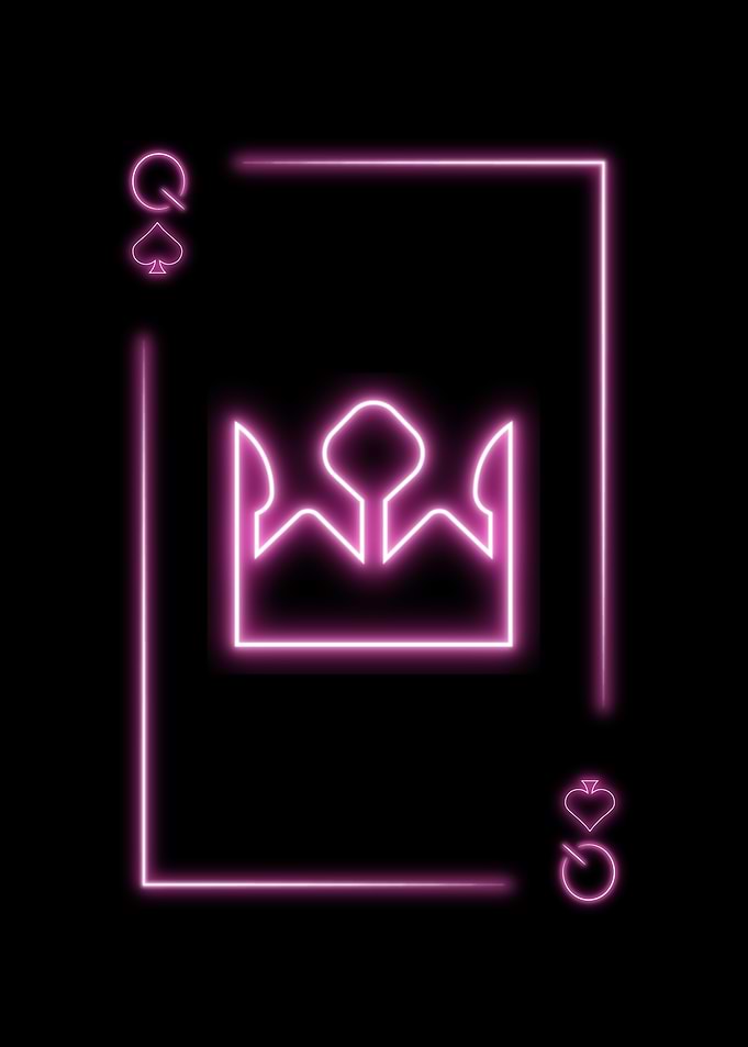 Neon Queen of Spades