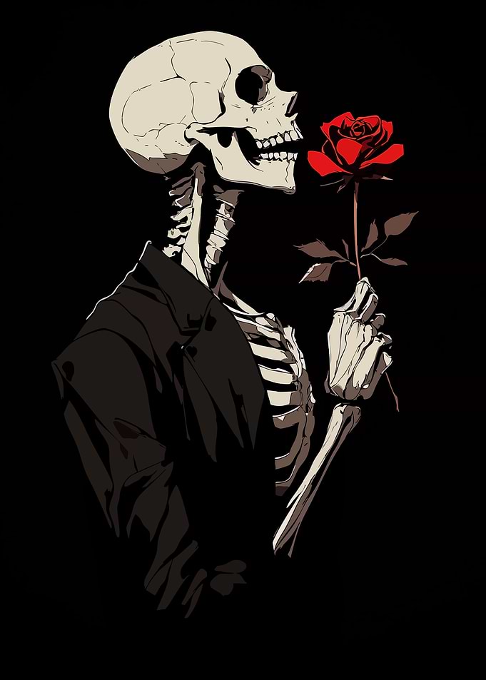 Skeleton with Rose