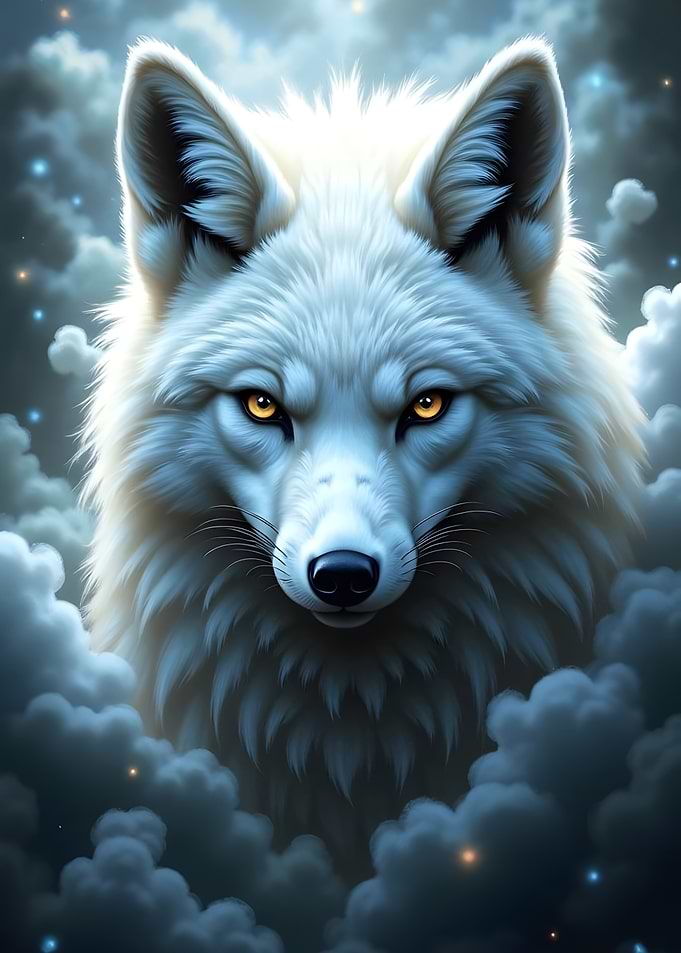 White Wolf in the Clouds