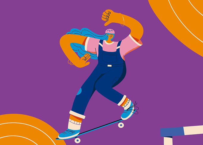 Skateboarder in Action