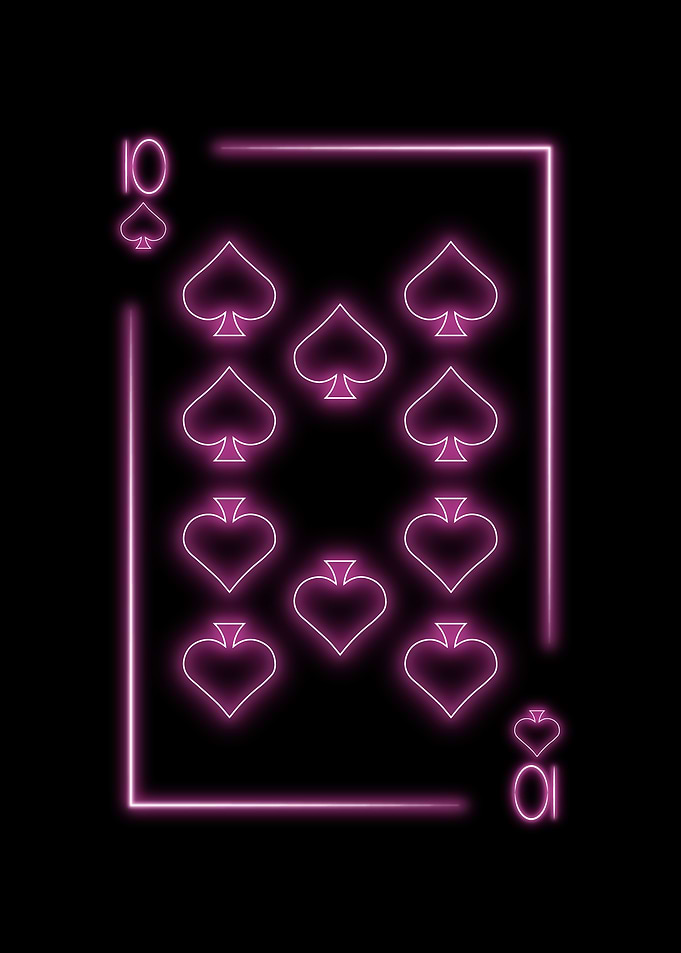 Neon Ten of Spades