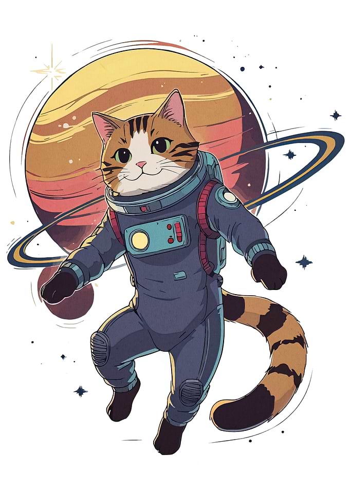 Astronaut Cat in Space
