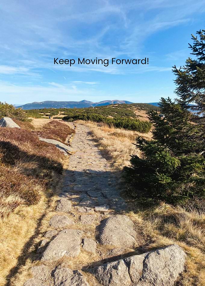 Mountain Trail with Inspirational Text
