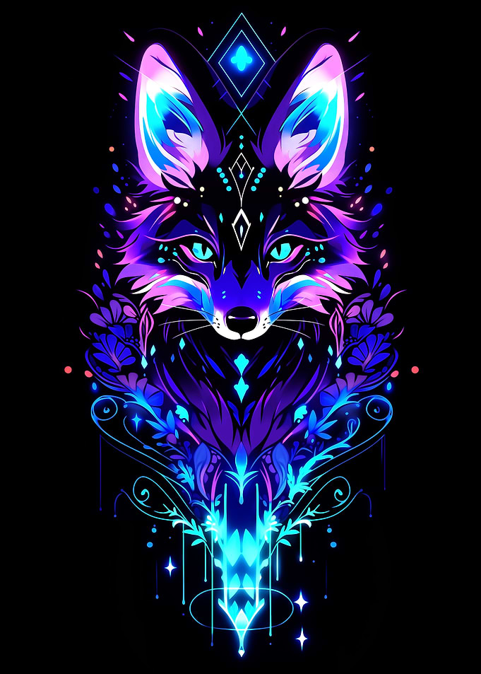 Neon Fox Portrait