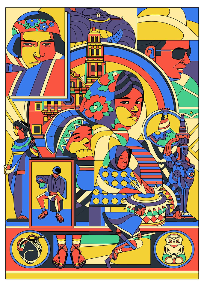 Mexican Culture Colorful Illustration