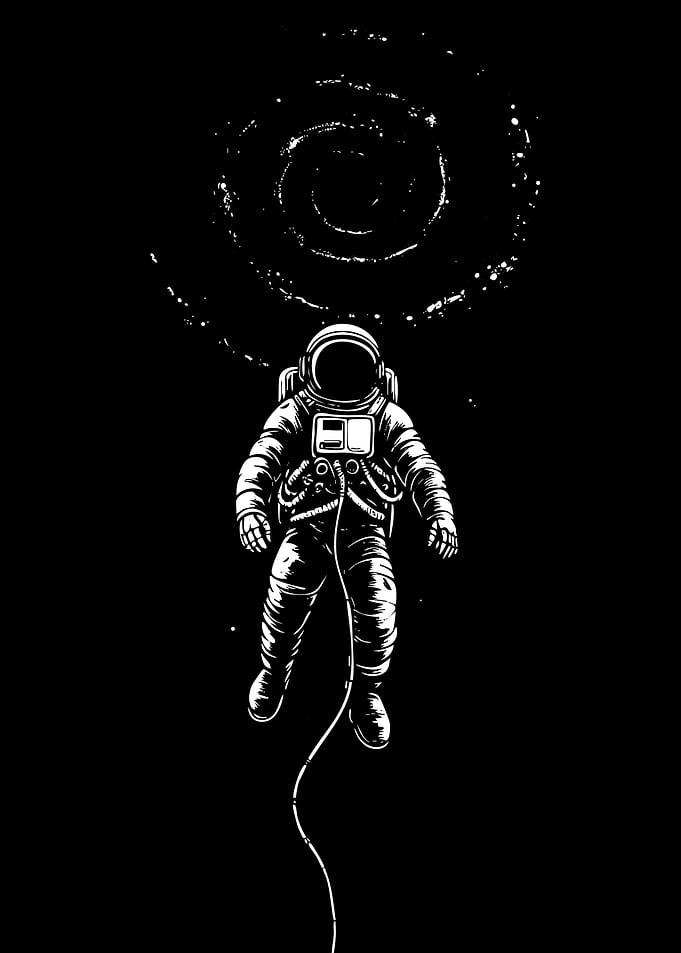 Astronaut in Space with Galaxy