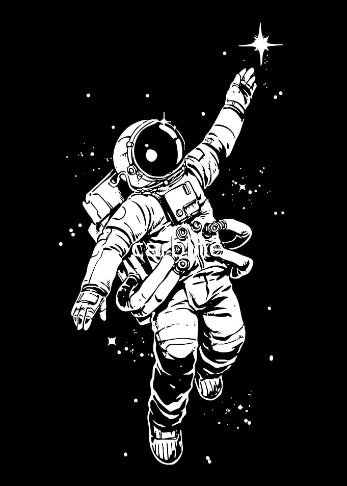 Astronaut reaching for a star