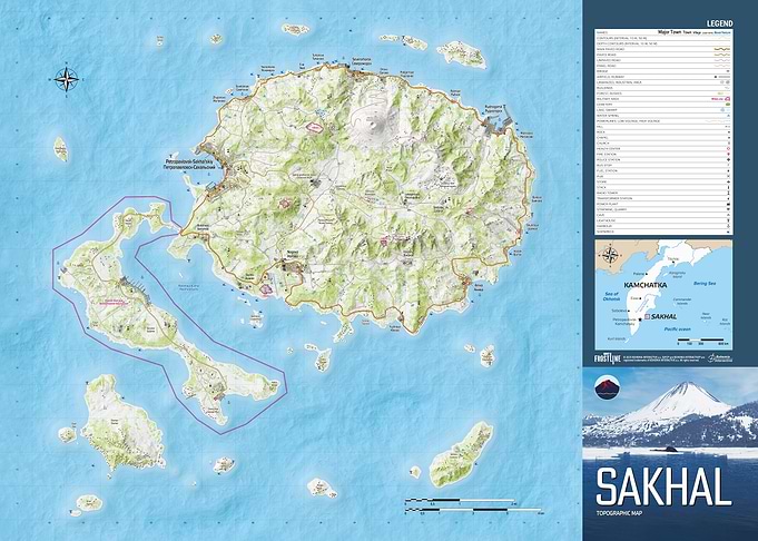 DayZ Frostline: Sakhal Island Topographic Map