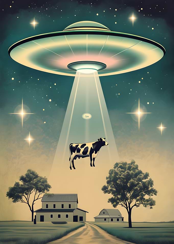 UFO Abducting Cow